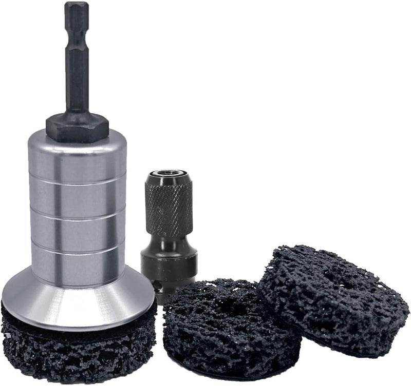 TEOFix Wheel Hub Cleaning Kit,Brake Hub Cleaning Kit Includes 3 Pads,Holder and Adapter,Fits Power Drill or 1/2" Impact Driven Wrenches - Image 1